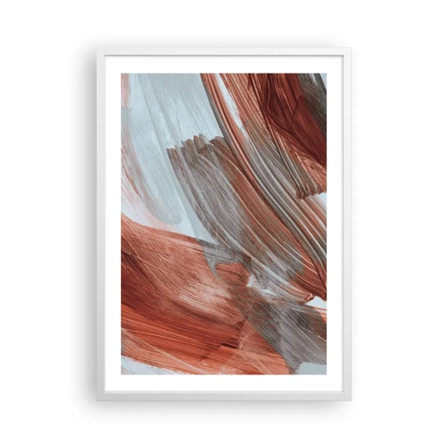 Plakat i hvid ramme - Efterårsagtig og blæsende abstraktion - 50x70 cm