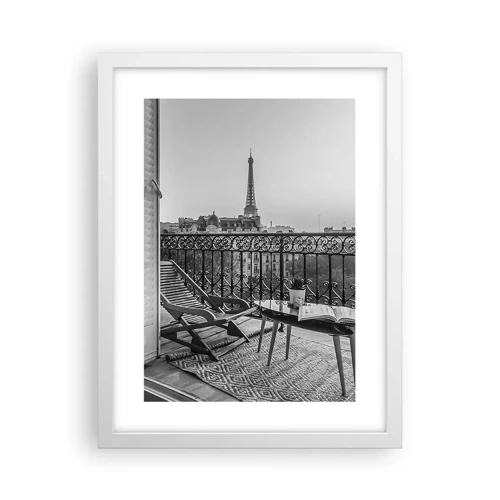 Plakat i hvid ramme - Eftermiddag i Paris - 30x40 cm
