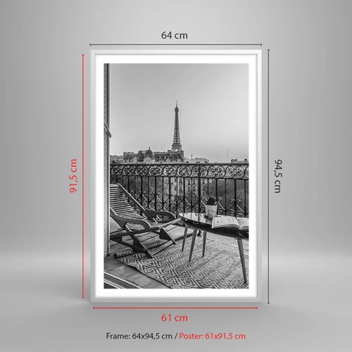 Plakat i hvid ramme - Eftermiddag i Paris - 61x91 cm