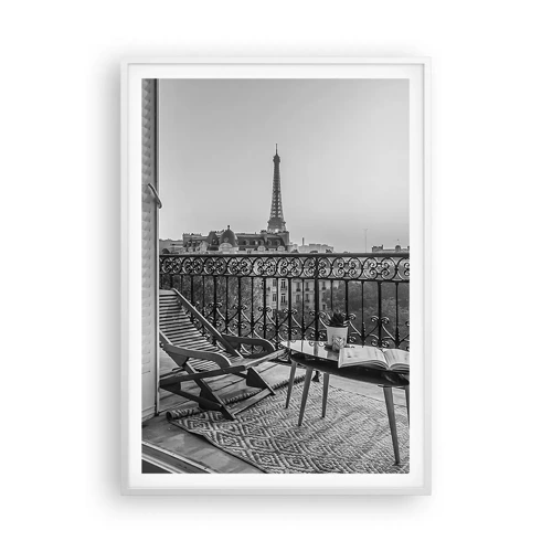 Plakat i hvid ramme - Eftermiddag i Paris - 70x100 cm