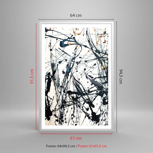 Plakat i hvid ramme - Ekspressionistisk abstraktion - 61x91 cm