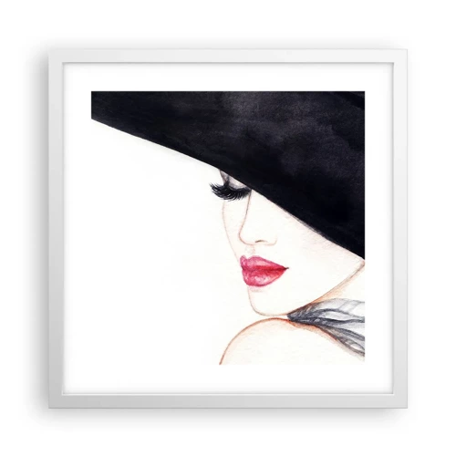 Plakat i hvid ramme - Elegance og sensualitet - 40x40 cm