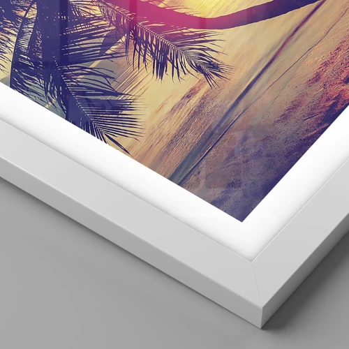 Plakat i hvid ramme - En aften under palmerne - 60x60 cm