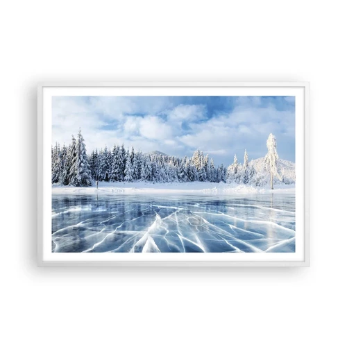 Plakat i hvid ramme - En blændende og krystalklar udsigt - 91x61 cm
