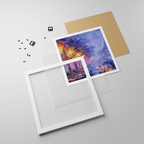 Plakat i hvid ramme - En drømmevandring - 30x30 cm