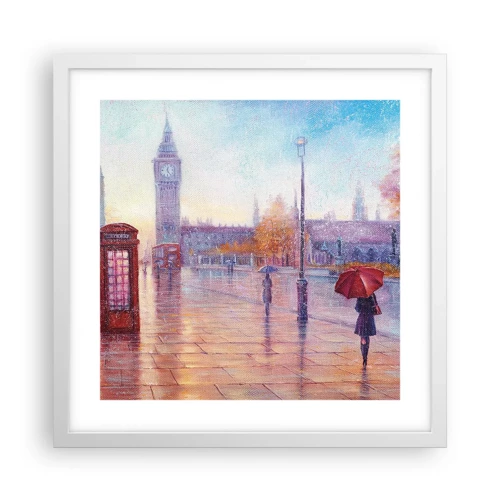 Plakat i hvid ramme - En efterårsdag i London - 40x40 cm