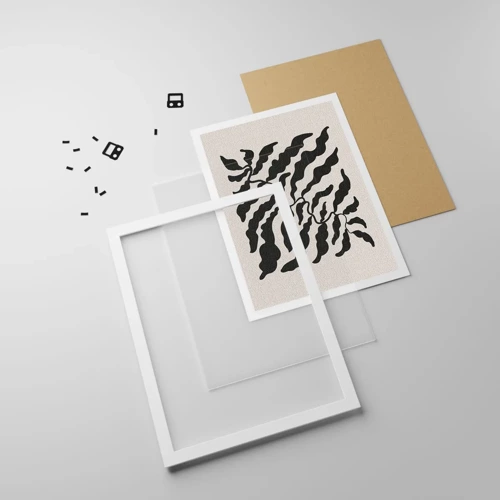 Plakat i hvid ramme - En firkants natur - 70x100 cm