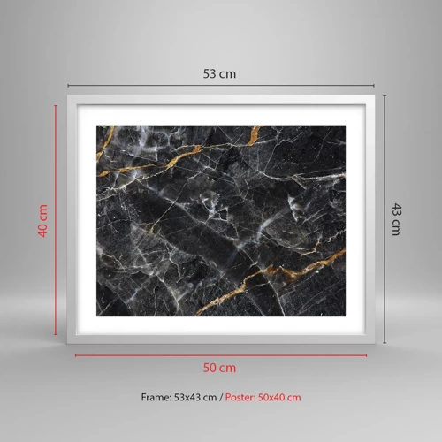 Plakat i hvid ramme - En stens indre liv - 50x40 cm