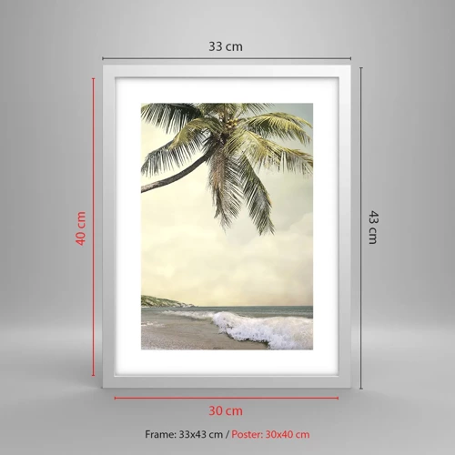 Plakat i hvid ramme - En tropisk drøm - 30x40 cm