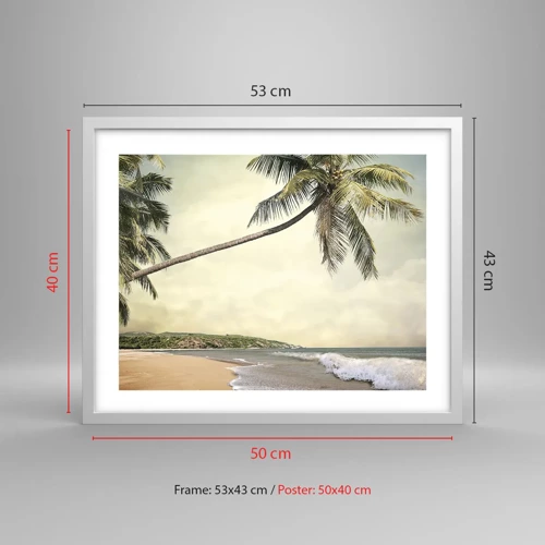 Plakat i hvid ramme - En tropisk drøm - 50x40 cm