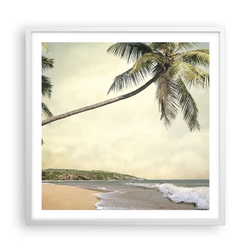 Plakat i hvid ramme - En tropisk drøm - 60x60 cm