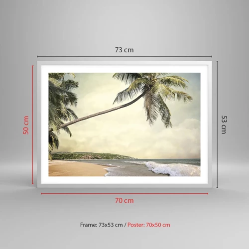 Plakat i hvid ramme - En tropisk drøm - 70x50 cm