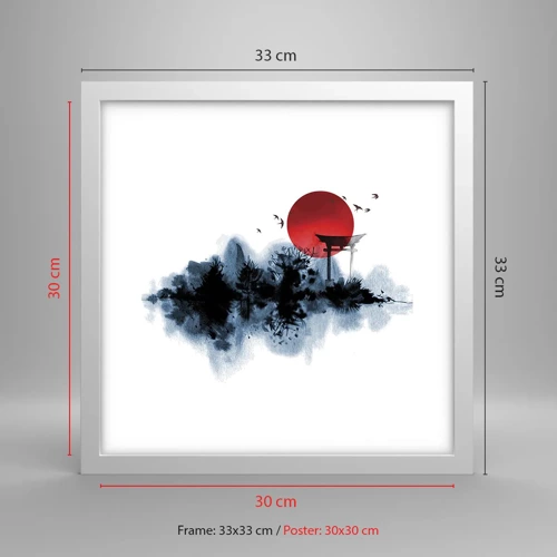 Plakat i hvid ramme - Et japansk synspunkt - 30x30 cm