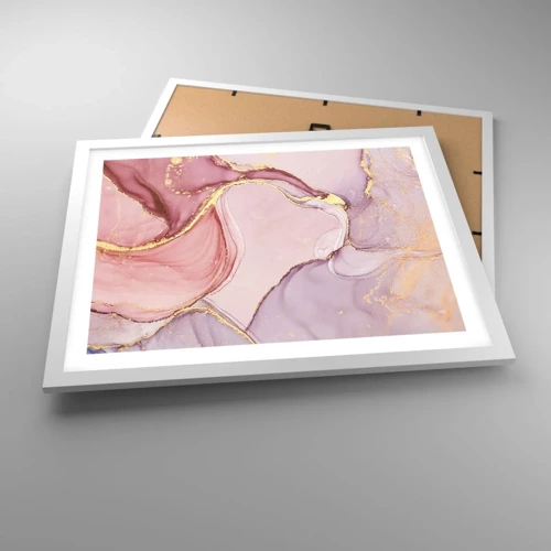Plakat i hvid ramme - Et kærtegn af farver - 50x40 cm