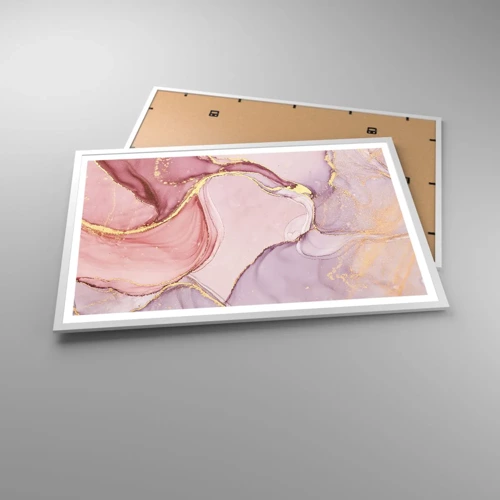 Plakat i hvid ramme - Et kærtegn af farver - 91x61 cm