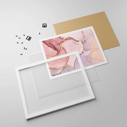 Plakat i hvid ramme - Et kærtegn af farver - 91x61 cm
