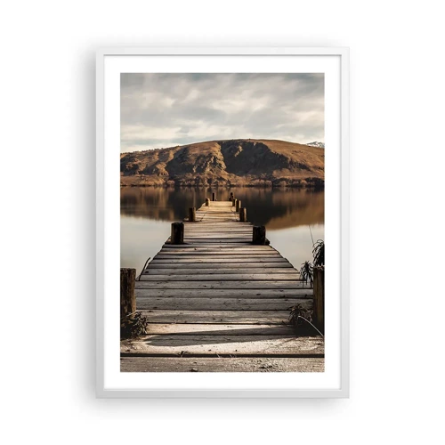 Plakat i hvid ramme - Et landskab i stilhed - 50x70 cm