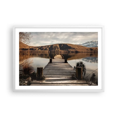 Plakat i hvid ramme - Et landskab i stilhed - 70x50 cm