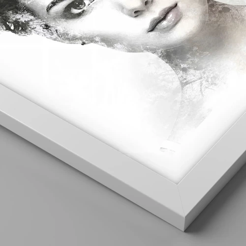 Plakat i hvid ramme - Et meget stilfuldt portræt - 30x40 cm