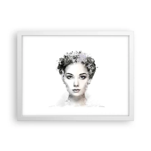 Plakat i hvid ramme - Et meget stilfuldt portræt - 40x30 cm
