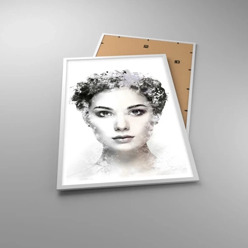 Plakat i hvid ramme - Et meget stilfuldt portræt - 61x91 cm
