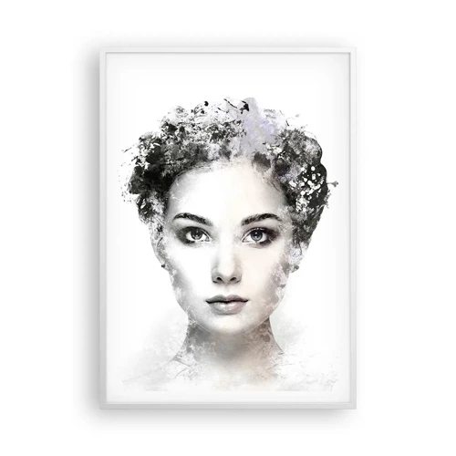 Plakat i hvid ramme - Et meget stilfuldt portræt - 70x100 cm