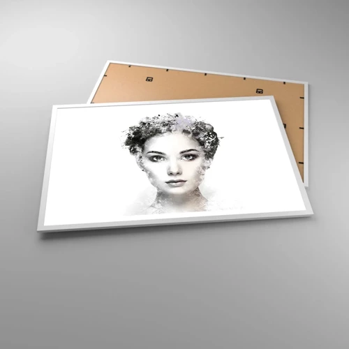 Plakat i hvid ramme - Et meget stilfuldt portræt - 91x61 cm