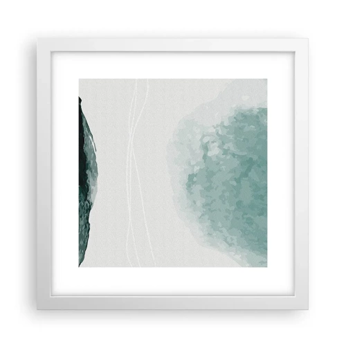 Plakat i hvid ramme - Et møde med tåge - 30x30 cm