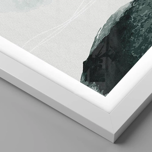 Plakat i hvid ramme - Et møde med tåge - 50x40 cm