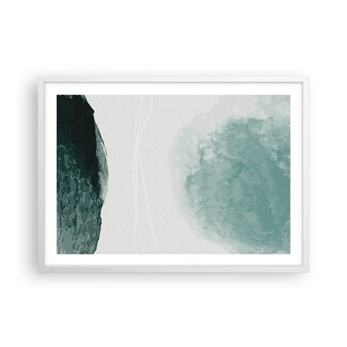 Plakat i hvid ramme - Et møde med tåge - 70x50 cm