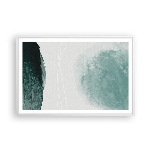 Plakat i hvid ramme - Et møde med tåge - 91x61 cm