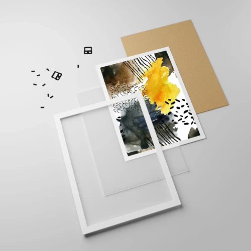 Plakat i hvid ramme - Et møde mellem elementerne - 40x50 cm