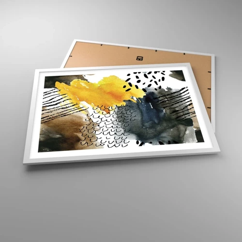 Plakat i hvid ramme - Et møde mellem elementerne - 70x50 cm