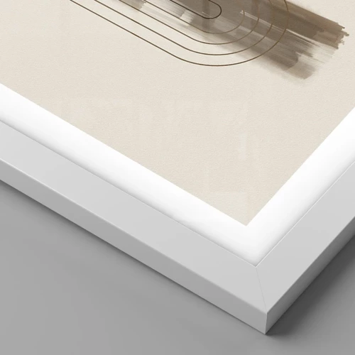 Plakat i hvid ramme - Et pust af gråvejr - 100x70 cm