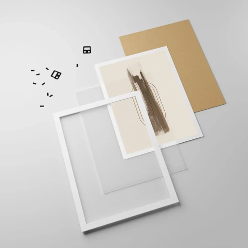 Plakat i hvid ramme - Et pust af gråvejr - 50x70 cm