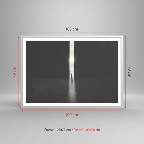 Plakat i hvid ramme - Et skridt mod en lys fremtid - 100x70 cm