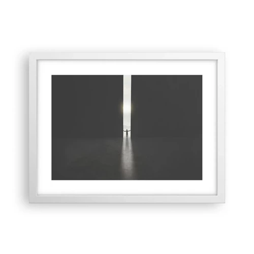 Plakat i hvid ramme - Et skridt mod en lys fremtid - 40x30 cm