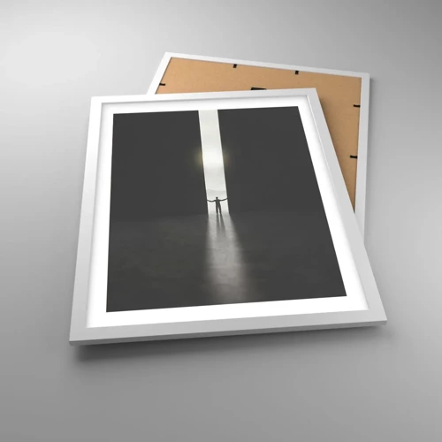 Plakat i hvid ramme - Et skridt mod en lys fremtid - 40x50 cm