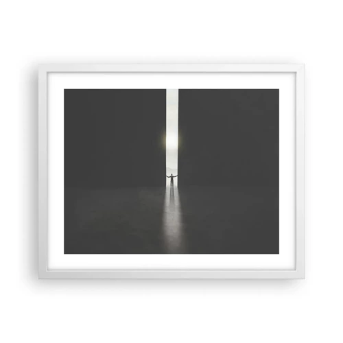 Plakat i hvid ramme - Et skridt mod en lys fremtid - 50x40 cm