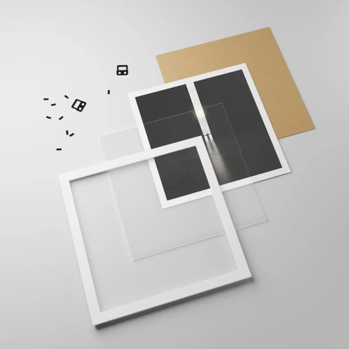 Plakat i hvid ramme - Et skridt mod en lys fremtid - 50x50 cm