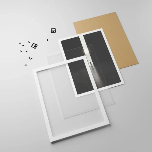 Plakat i hvid ramme - Et skridt mod en lys fremtid - 50x70 cm