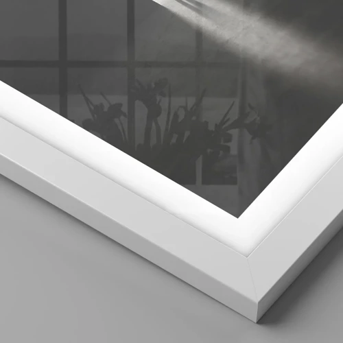 Plakat i hvid ramme - Et skridt mod en lys fremtid - 60x60 cm
