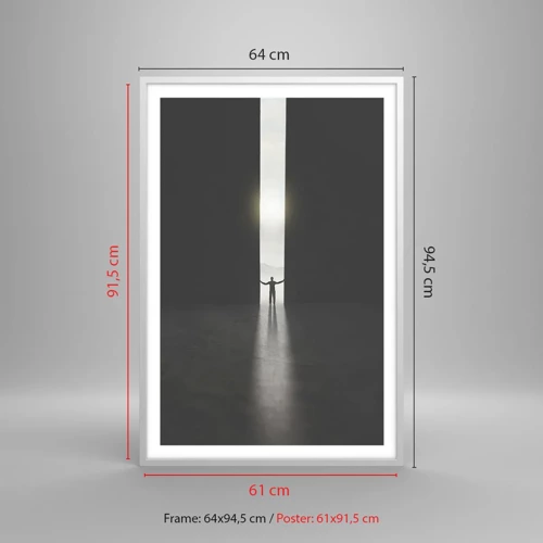 Plakat i hvid ramme - Et skridt mod en lys fremtid - 61x91 cm