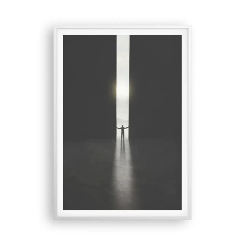 Plakat i hvid ramme - Et skridt mod en lys fremtid - 70x100 cm
