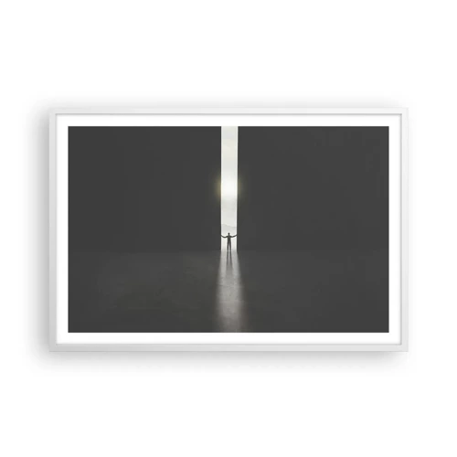 Plakat i hvid ramme - Et skridt mod en lys fremtid - 91x61 cm
