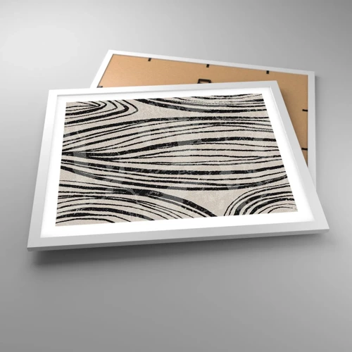 Plakat i hvid ramme - Et spild af linjer - 50x40 cm