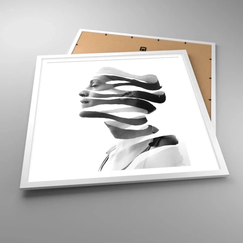 Plakat i hvid ramme - Et surrealistisk portræt - 60x60 cm