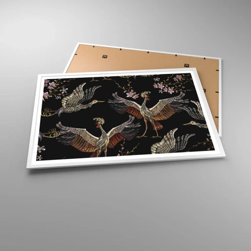 Plakat i hvid ramme - Eventyrlig fugl - 100x70 cm