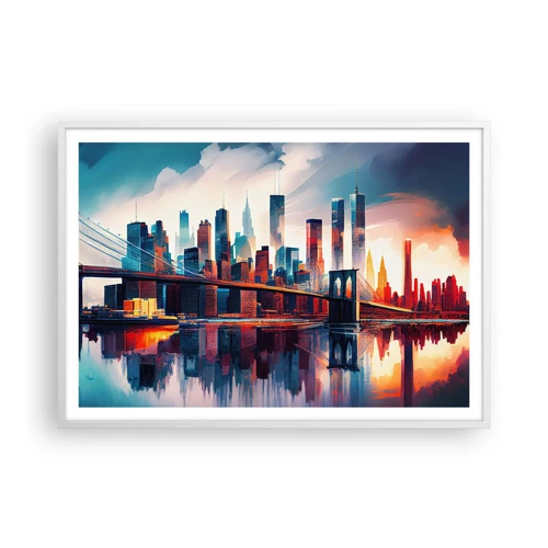 Plakat i hvid ramme - Fænomenale New York - 100x70 cm