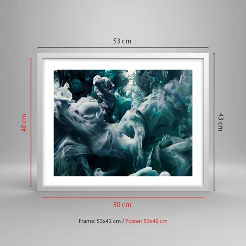 Plakat i hvid ramme - Farvebevægelse - 50x40 cm